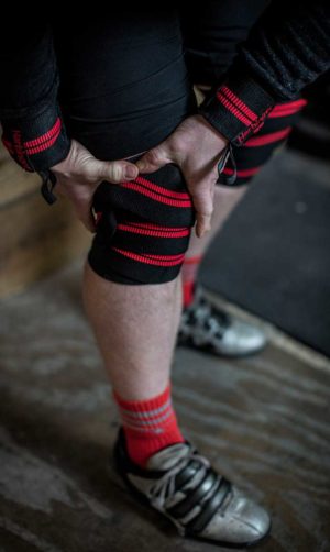 Harbinger Red Line Knee Wraps Lifestyle 2 ArmourUP Asia Singapore