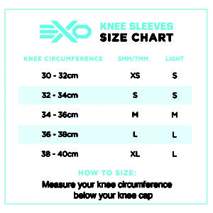 ExoSleeve Knee Sleeves Sizing Guide New ArmourUP Asia Singapore