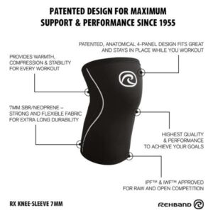 Rehband Rx Knee Sleeves 7mm - Carbon/Black - Image 3